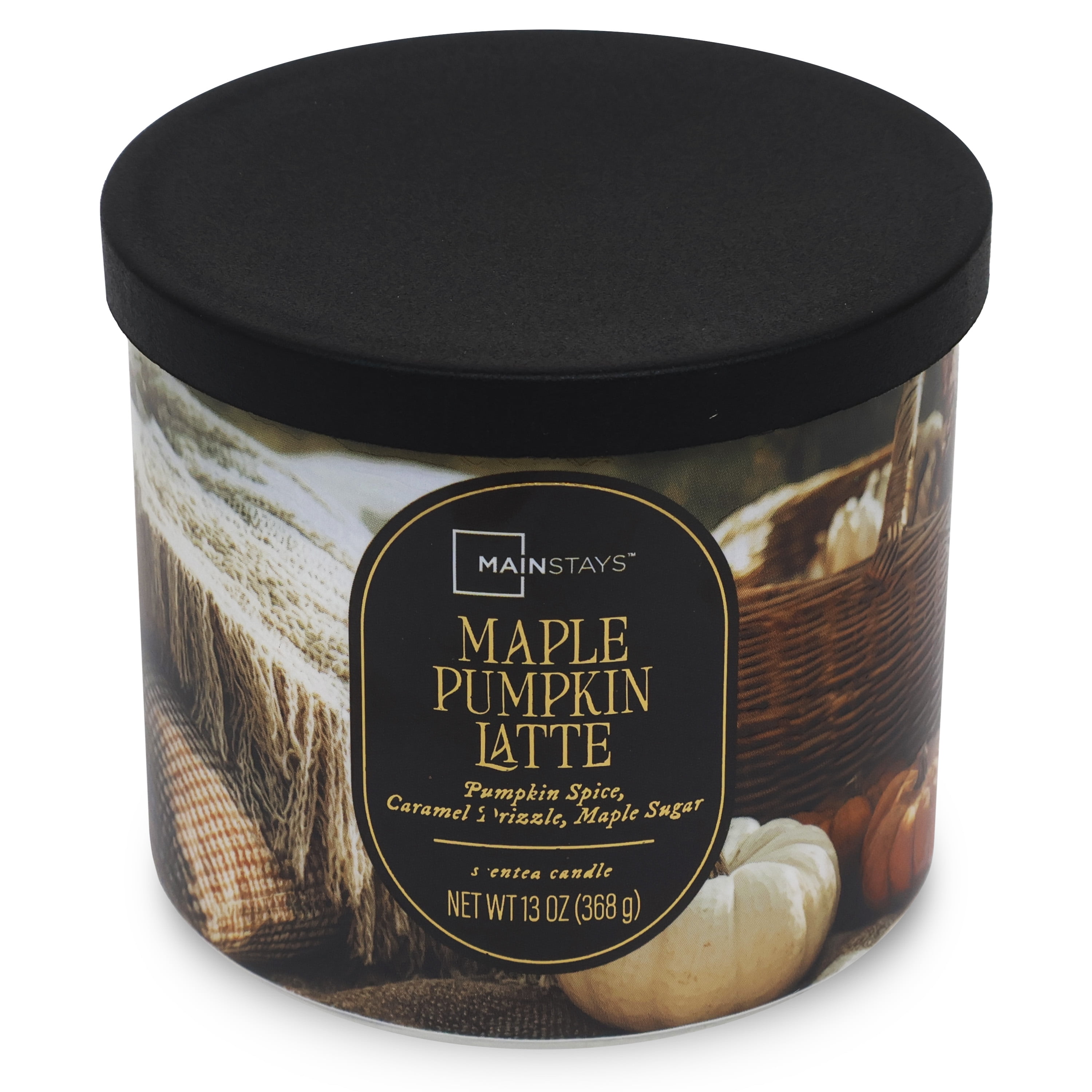 Mainstays 3-Wick Maple Pumpkin Latte Scented Candle, 13 Ounce