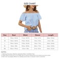 thumbnail image 4 of Blusa de manga corta con volantes y dobladillo con volantes para mujer Camisa con hombros descubiertos de color puro de verano, 4 of 8