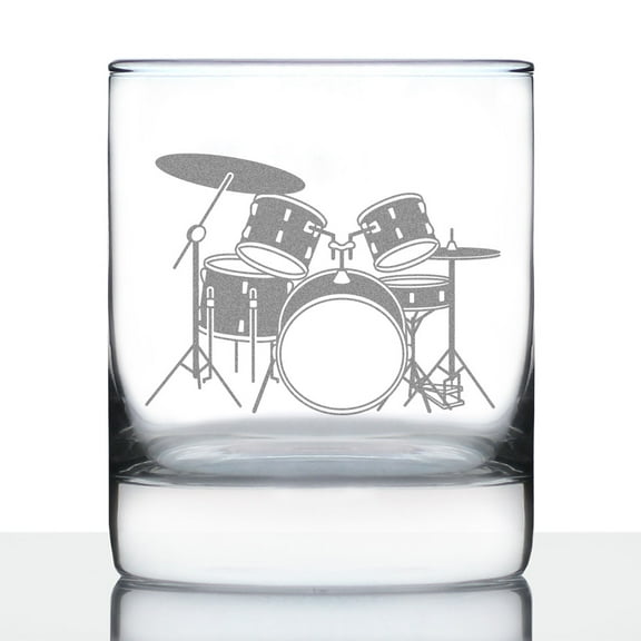 Bevvee Whiskey Rocks Glass 10.25 oz Drums Whiskey Enthusiast Gifts Glassware & Drinkware