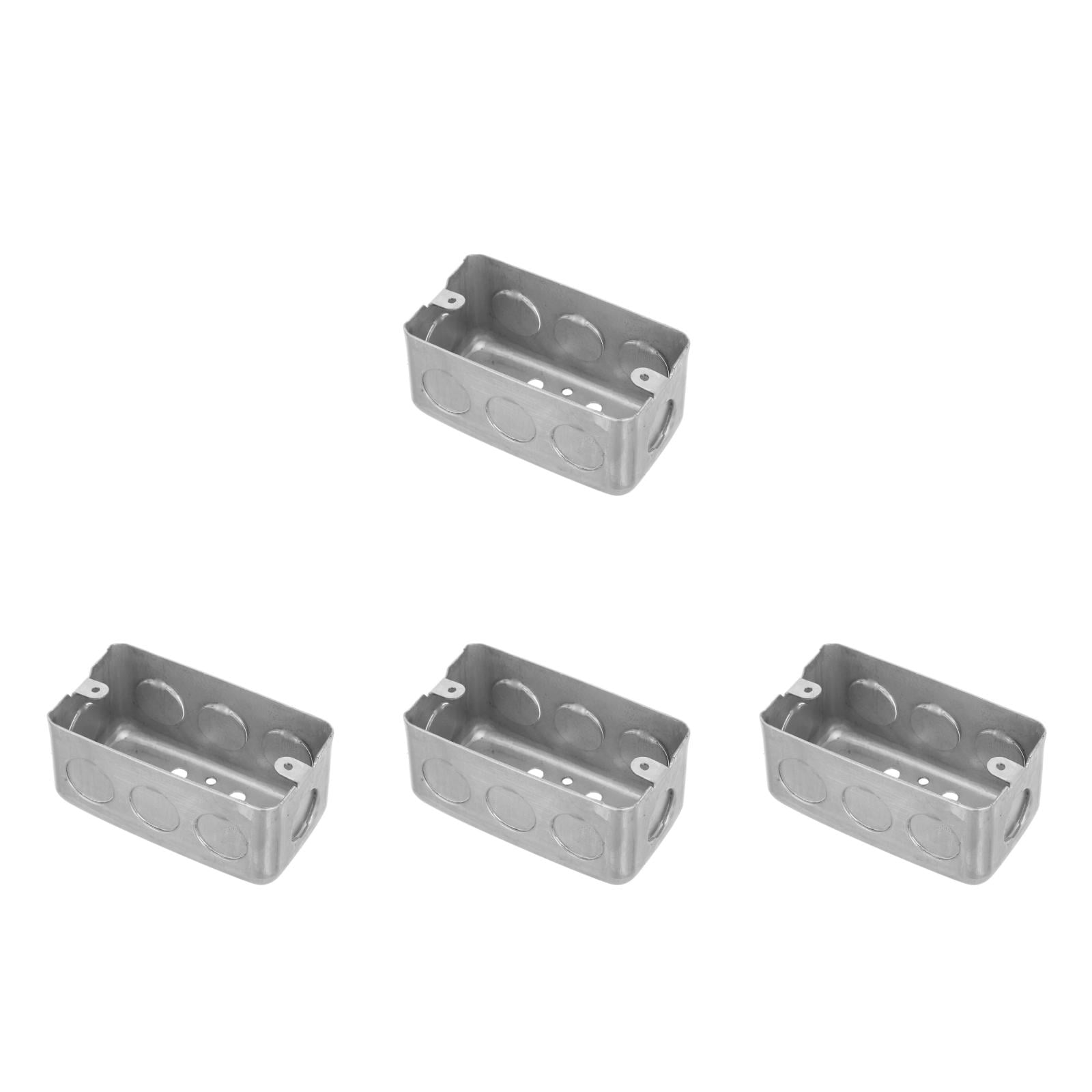 OUNONA 4pcs Rectangular Electrical Box Electrical Box Electrical Junction Box Galvanized Metal Electrical Box Drawn Construction