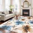 thumbnail image 2 of 5'x7' Area Rugs, Blue Brown Spring Floral Indoor Outdoor Area Rug for Living Room Bedroom, Summer Botanical Farmhouse Washable Bathroom Rugs Kitchen Floor Carpet Mats Home Decor Aesthetic, 2 of 8
