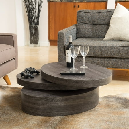 Noble House Small Oval Mod Rotating Coffee Table
