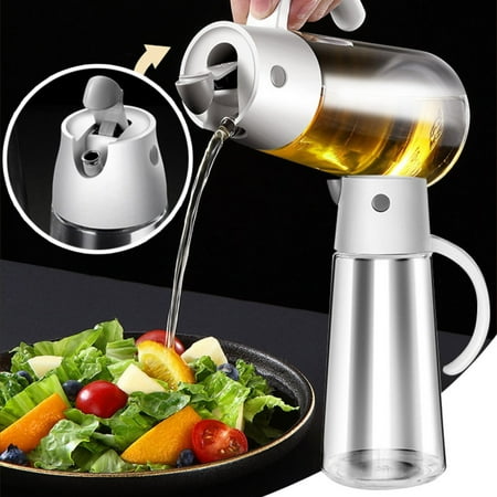 

GZJCKJY Oil Bottle Auto Flip Olive Oil Dispenser Bottle Leakproof Condiment Container With Automatic Cap And Stopper Non Drip Spout Non Slip Handle For Kitchen Cooking White