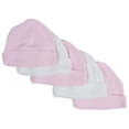 thumbnail image 1 of Baby Caps, Pink & White - Pack of 5, 1 of 1