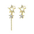 thumbnail image 1 of 1 Pair Stud Earrings Elegant Decorative Golden/Silver Color Beautiful Sparkling Cubic Zirconia Ear Studs Fashion Jewelry----golden--Product code 67339 golden, 1 of 4