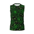 thumbnail image 6 of Picia Green Bright Web with Spiders mens Cotton Tank Undershirts , Moisture-wicking Ribbed Tanks, Lightweight Cotton Tank Undershirts-3X-Large, 6 of 8