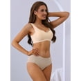 thumbnail image 5 of Unique Bargains Women's V-Neck Contrast Trim Pullover Wireless Bras S Beige, 5 of 6