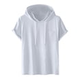 thumbnail image 1 of Pullover de Manga Corta para Hombres Casual Sólido de Moda con Capucha de Bolsillo Deportivo Camiseta Superior, 1 of 7