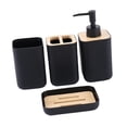 thumbnail image 1 of 4x organizador de baño, juego de accesorios de baño, regalo práctico, decoración de baño, almacenamiento de artículos de tocador, baño esencial para 009 negro, 1 of 9