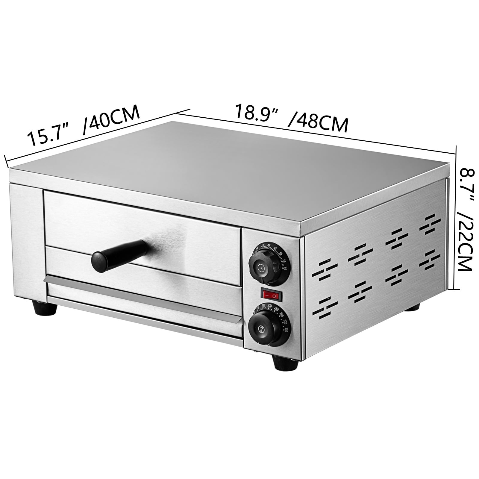 SIMOE Electric Pizza Oven,Indoor Pizza Oven with Handle & Removable Pizza  Tray & 30mins Timer, Multifunctional Countertop Pizza Oven Maker up to 12