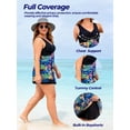 thumbnail image 6 of Wantdo Women's Plus Size Swim Dresses One Piece Swimwear Tummy Control Swimsuit Leaf Flower 22/24 Plus, 6 of 9