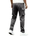 thumbnail image 4 of LWavelet Men's Cargo Straight Leg Joggers - Drawstring Waist Pocket Detail Comfortable Casual Daily Pants Dark Gray L, 4 of 4