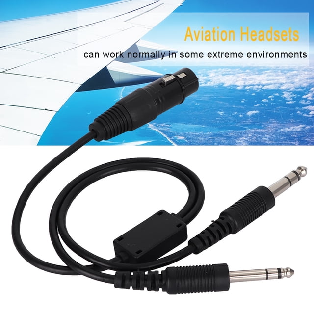 Cable adaptador para auriculares Airbus XLR a GA de 5 pines con conector doble Cable para auriculares de aviación