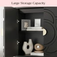thumbnail image 6 of Tolead Modern Sideboard Buffet Cabinet with Flower Pattern, 6 Shelves, Black, 6 of 8