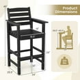thumbnail image 3 of Gymax Patio Bar Stools Set of 4 Tall Adirondack Chair w/ Backrest Armrests & Footrests Black, 3 of 9