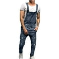 thumbnail image 5 of WXLWZYWL Men's Denim Bib Overalls Slim Fit Jean Romper Trousers Adjustable Strap Workwear Slim Fit Jumpsuit Fashion Lightweight Overalls, 5 of 6