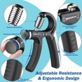 thumbnail image 3 of Grip Strength Trainer, Hand Grip Exerciser Strengthener with Adjustable Resistance 11-132 Lbs (5-60kg), Forearm Strengthener, Hand Exerciser for Muscle Building and Injury Recover, 3 of 6