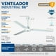 thumbnail image 5 of Ventilador de Techo Igoto V56-70W 3 Aspas Control 5 Velocidades 142 Cm Blanco Industrial, 5 of 6