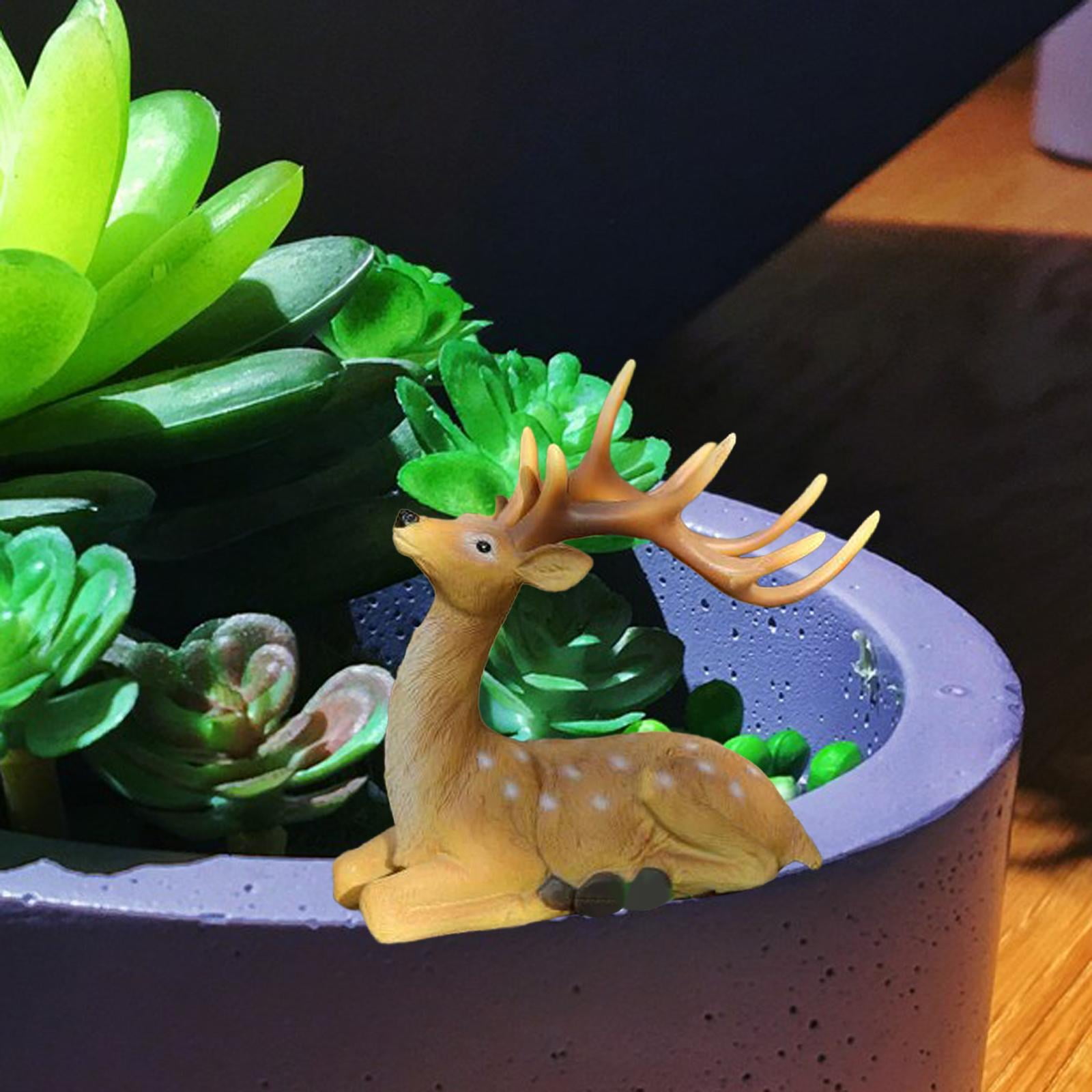 WLPZXP Deer Sculpture Lovely Garden Deer Figurine Decoration Mini Animal Statue Chinese Style B