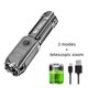 thumbnail image 1 of Linterna LED potente, luz de Flash táctica de carga USB, enfoque Variable, linterna de largo alcance, linterna impermeable para exteriores, 100000LM, 1 of 4