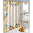 thumbnail image 4 of Fall Shower Curtain Orange Blue Pumpkins Bathroom Curtains with Hooks, Waterproof Fabric Sunflower Fallen Leaves Thanksgiving Bath Shower Curtains Set for Bathroom Bathtubs Decor 72x84 Inch, 4 of 7