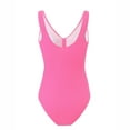thumbnail image 4 of ZQUUVOU Women's One Piece Tankini Solid Color Swimsuit Backless Swimsuit (Hot Pink,M), 4 of 5