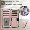 thumbnail image 2 of Allytechgroup for Samsung Galaxy S23 FE Wallet Case, Premium PU Leather Magnetic Buckle Zipper Pocket Card Slots Flip Stand Protective Cover with Hand Strap & Shoulder Strap - Rosegold, 2 of 12