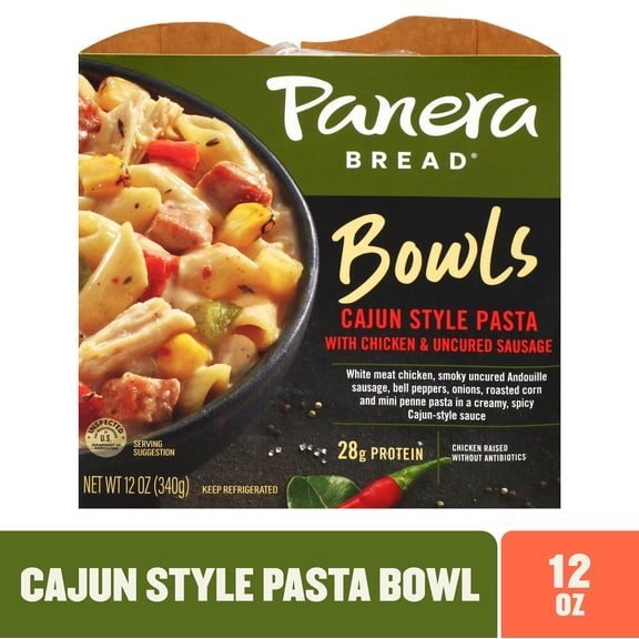 Panera Bread Bowls Cajun Style Pasta with Chicken & Uncured Sausage, 12 oz Refrigerated Meal – 28g Protein Pasta Bowl