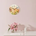 thumbnail image 3 of 10 Inch Wall Clock Battery Operated Silent Clock Decorative for Office, Kitchen, Outdoor, Living Room，Abstract Floral Pattern with Flowers Design, 3 of 4