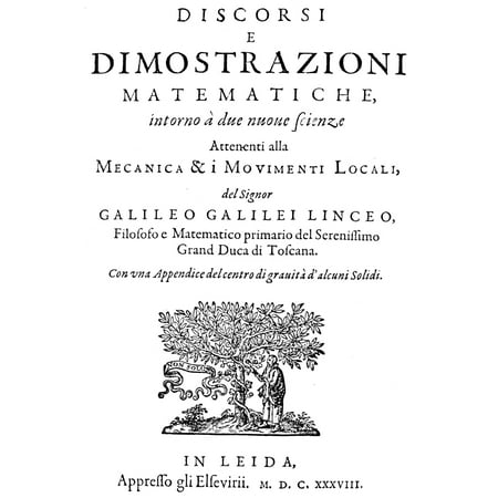 Galileo Discorsi 1638 Ntitle-Page Of The First Edition Of Galileo GalileiS Discorsi� Due Nuove Scienze The First Modern