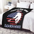 thumbnail image 4 of Just Girl Who Loves Lacrosse Blankets Soft Plush Flannel Kid Throw Lightweight Air Conditioner Quilt for Kids Sofa Room Decoration 50 in x 40 in Small for Kids, 4 of 6
