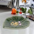 thumbnail image 2 of IFANLANDOR Ceramic Jewelry Tray Green Leaf Shaped For Women Home Decor 1Pack 5.6X4.0X1.0In, 2 of 8