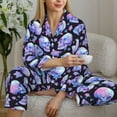 thumbnail image 6 of Sikiie blue Skull flower Women's Long-Sleeve Shirt and Full-Length Bottom Pajama Set (s-xxl)-XX-Large, 6 of 7