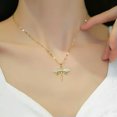 thumbnail image 3 of K-KED Women Fashion Delicate Jewelry Gold Cubic Zircon Dragonfly Pendant Necklace, 3 of 8