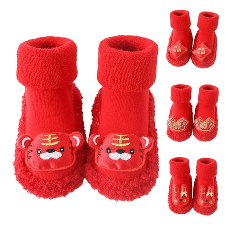 

LYCAQL Toddler Shoes Children Toddler Shoes Autumn And Winter Boys And Girls Floor Sports Shoes And Socks Flat Size 4 Shoes Girls (RD4 6 Toddler)