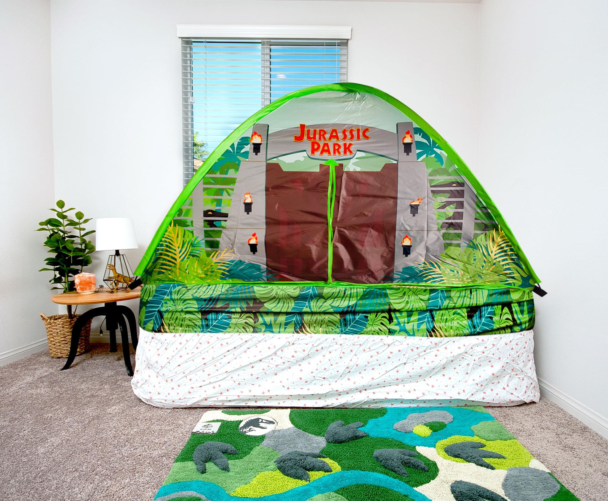 Jurassic Park Gates Polyester Portable Indoor Bed Tent Pop-Up Canopy, Green