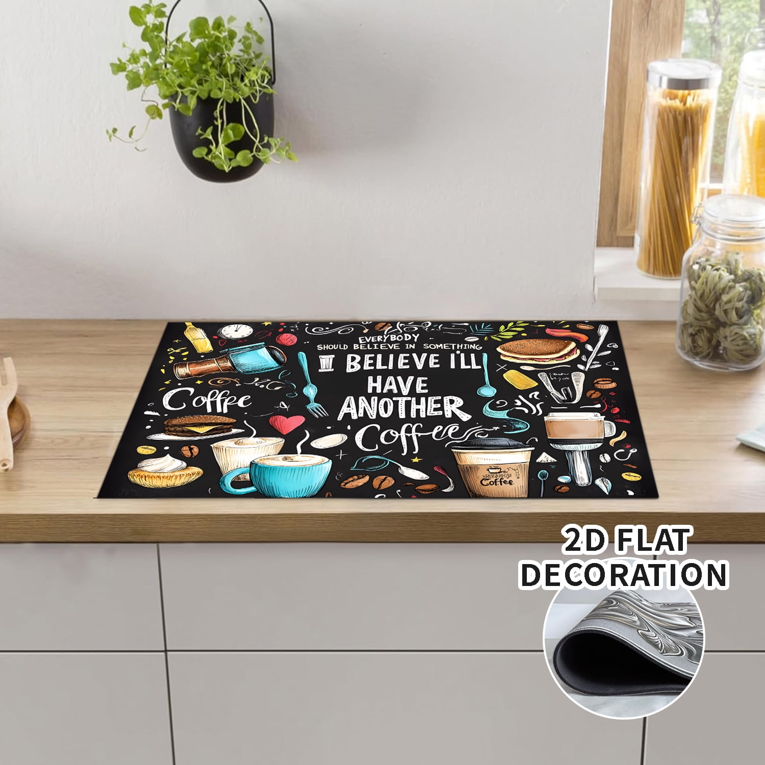 Stove Top Cover for Electric Stove 28 "x 20 ", coffee pattern Heat Resistant Glass Top Stove Cover Protector, Induction Cooktop Protector Stove Top Covers Mat, Kitchen Flat Stove Top Covers