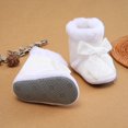 thumbnail image 3 of SYNPOS Infant Toddler Baby Girl Bow Winter Fleece Booties Anti-slip Newborn Snow Shoes, 3 of 6