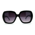 thumbnail image 3 of Minimalistic Thick Plastic Large Round Mod Sunglasses Black Smoke, 3 of 4
