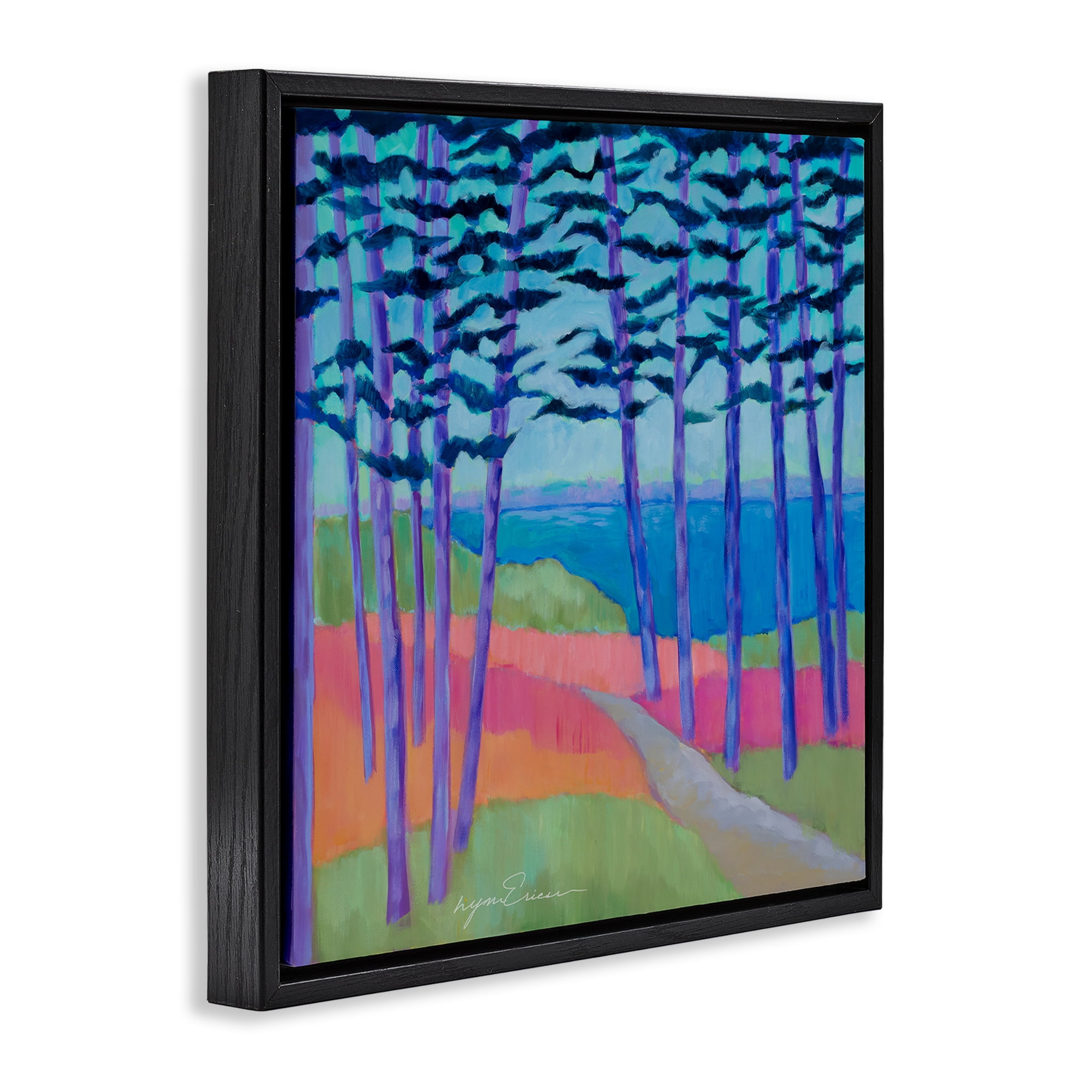 Stupell Industries Razzle Dazzle Forest Scene Black Framed Floater Canvas Wall Art, design by Lynn Ericson Fine Art