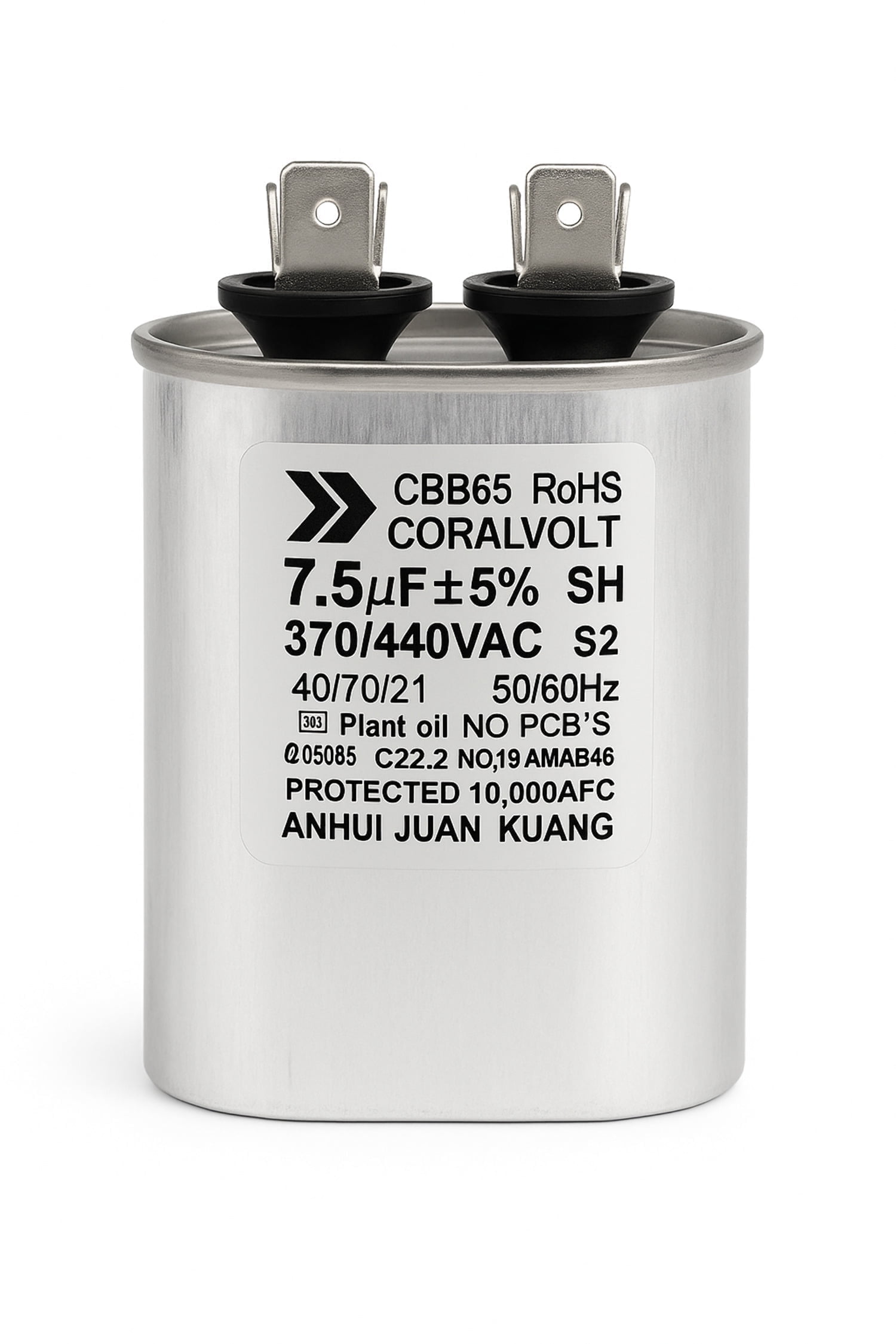 Lennox 89M80 - 100335-12, Dual Run Round Capacitor, 45/5 MFD