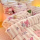 thumbnail image 1 of Sanrio My melody Kuromi Cinnamoroll Hello Kitty nuevo estampado de dibujos animados invierno leche terciopelo sábana y edredón conjunto de tres piezas, 1 of 5