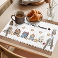 thumbnail image 3 of House Gingerbread Man Placemats Set&nbsp;of 1 Star Christmas Bless This Home Wooden Stripes Heat Insulation Washable Place Mats, Non-Slip Table Mats for Dining Table Party Kitchen Decor,13x19 Inch, 3 of 9