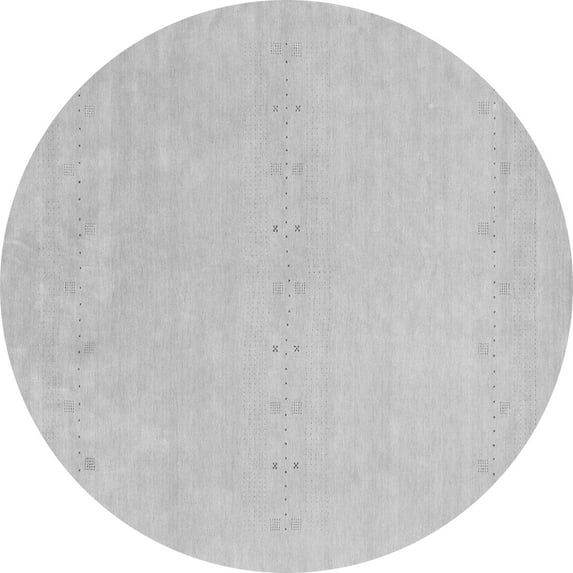 Ahgly Company Indoor Round Solid Gray Modern Area Rugs, 3' Round