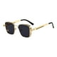 thumbnail image 1 of Gafas de sol cuadradas Steampunk portátiles, modernas, para fiestas, conducir y pescar. Oro con lente gris, 1 of 9