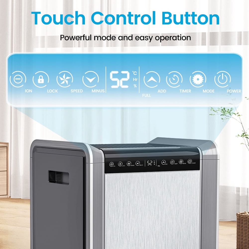 125 pt. 8,500 sq. ft. Commercial Dehumidifier  with 12-Hour Timer  in Metallics