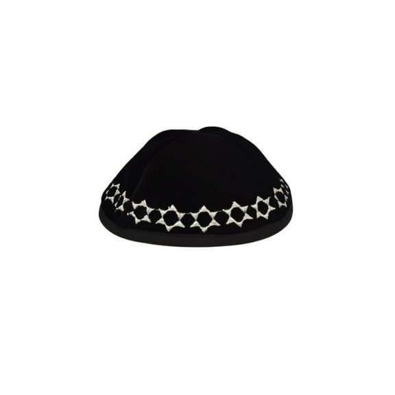 Kippah Black Velvet 4 Sections Yarmulke Keppah Kipa Kipot 19 Cm Magen