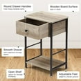 thumbnail image 5 of End Table Nightstand with Drawer and Storage Shelf Side Table Bedside Tables for Living Room Bedroom, Easy to Install, 5 of 9