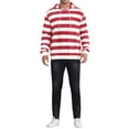 thumbnail image 2 of SUDADERAS DE HALLOWEEN PARA HOMBRES INSPIRE CHIC CON RAYAS, CON BOLSILLO FRONTAL, CORDÓN, MANGA LARGA, PULLOVER, ROJO Y BLANCO, 2 of 6