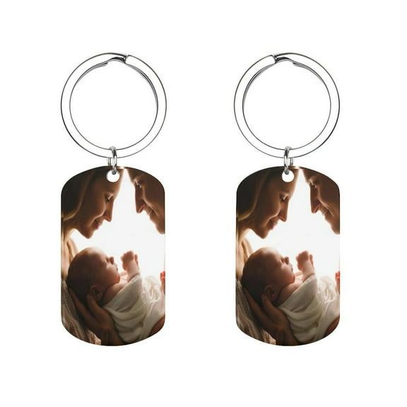 Personalized Double-sided Photo Text Icons Keychain Boy Girlfriend Pet Custom Keychain Gifts (Color Photo & Color Photo (1 Piece)